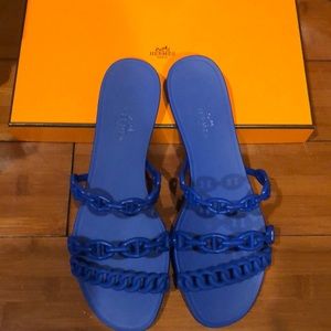 Hermès Blue Rivage Sandal size 36 New
